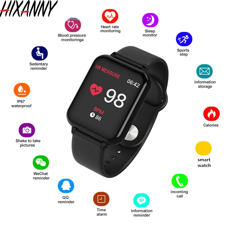 

Women Men Smart watches Waterproof Sport For IOS Android phone Smartwatch Heart Rate Monitor Blood Pressure Functions pk IWO