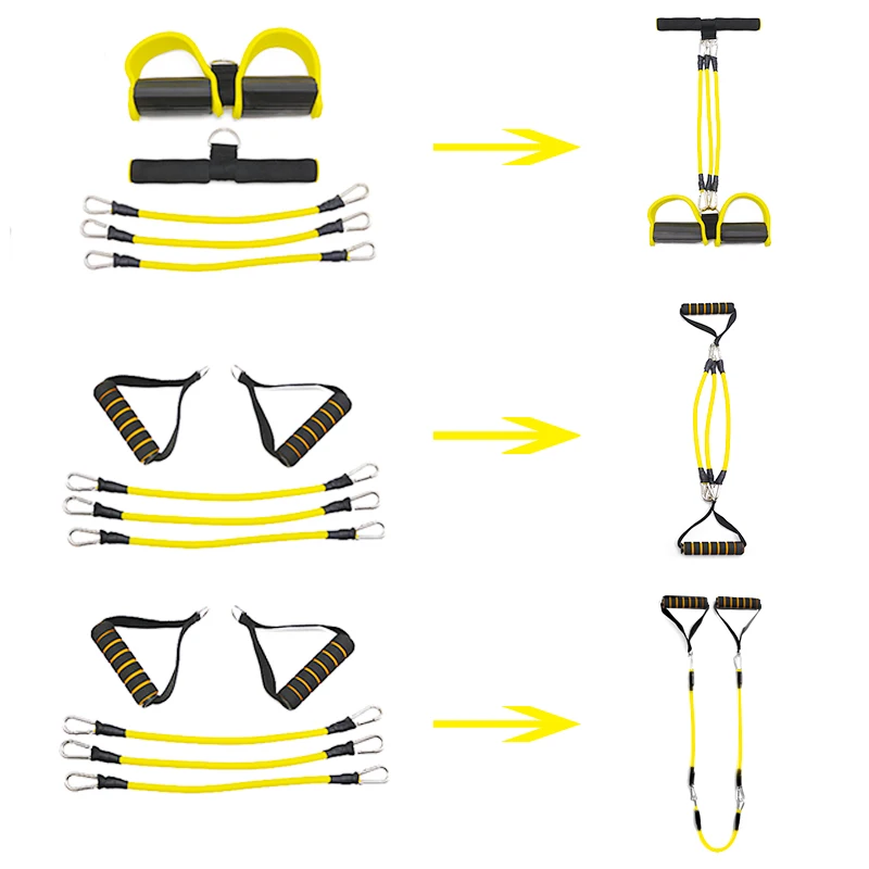 3 Tubes Fitness Elastic Sit Up Pull Rope Resistance Bands Yoga Pilates Latex Training Abdominal Chest Exerciser Sport Equipment 3 Tubes Fitness Elastic Sit Up Pull Rope Resistance Bands Yoga Pilates Latex Training Abdominal Chest Exerciser Sport Equipment