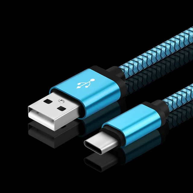 2 м длинный usb type-C кабель для передачи данных 2A быстрое зарядное устройство шнур для samsung galaxy A80 A50 A60 A40 Tab A 8() Tab A 10,1 htc 10 U11 life - Цвет: Синий