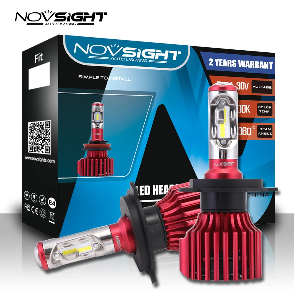 Novsight H4 H7 H11 H1 H3 9005 HB3 9006 HB4 светодиодный автомобильный фары дальнего света 60 Вт 10000лм белый 6000 К Автомобильные фары Противотуманные фары