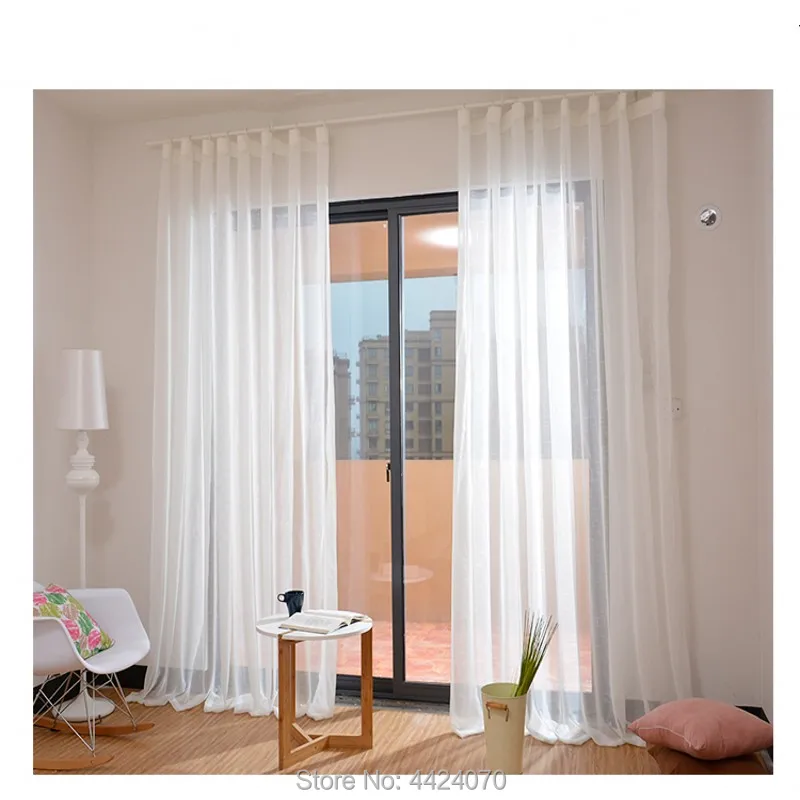 Latest Cheap White Window Curtains Tulle for the Living Room Soild Sheer Draps Balcony Decor