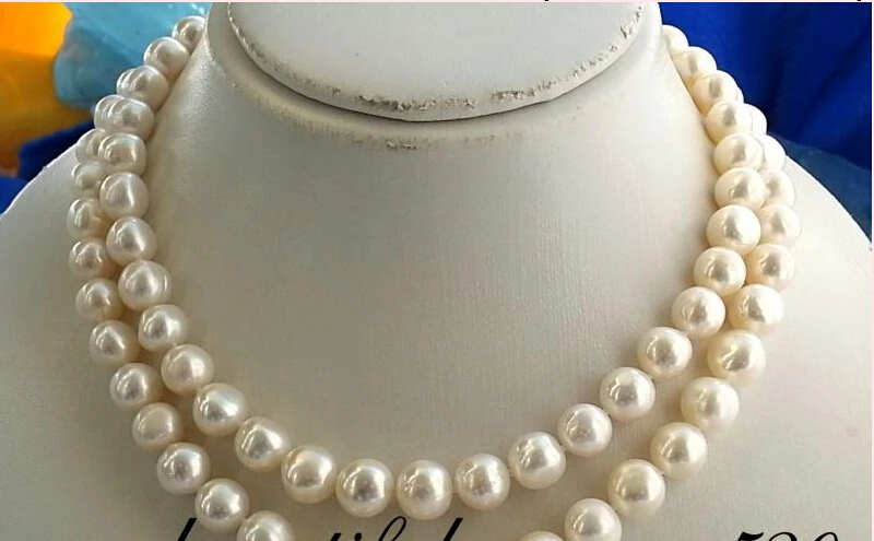 

z2062 REAL 32" 11mm round white freshwater pearl necklace (A0329)