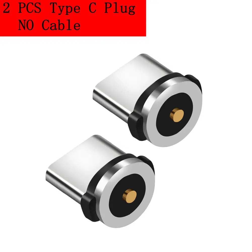 Олаф Круглый Магнитный кабель для подключения к сети Тип C Micro USB C 8 pin Вилки Быстрая Зарядка адаптер телефонный кабель Microusb Тип-C магнит Зарядное устройство штепсельной вилки - Цвет: 2 PCS Type C Plug