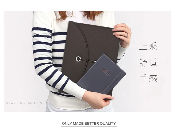 Leather Conference Folder Business File Travel Meeting Holder Daily Office Envelope Organ Bag A4 Size (4)