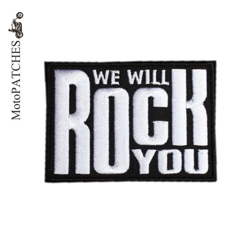 

MotoPATCHES Punk We Will Rock You Heavy Metal Music Patches For Clothes Embroidered Iron On Patches