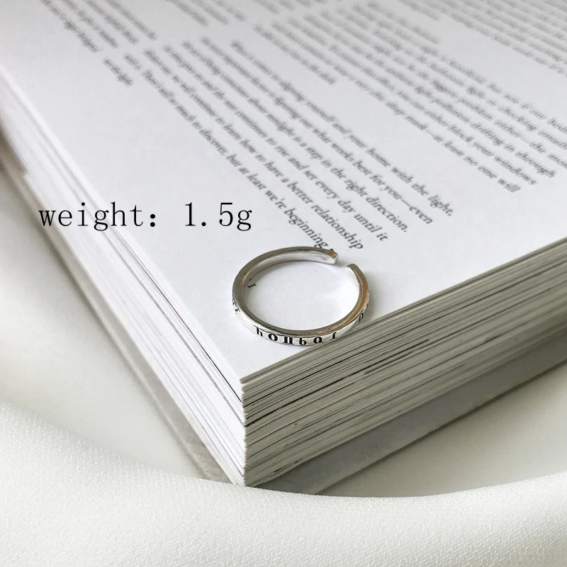 New 925 sterling silver Greece letter rings silver fashion wild Greece Classical letter open rings for women charms jewelry gift