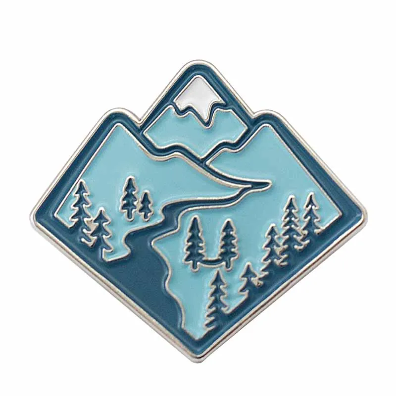 

Mountain Enamel Pin Backpack Hammock Exploring nature Mountain Adventure badge