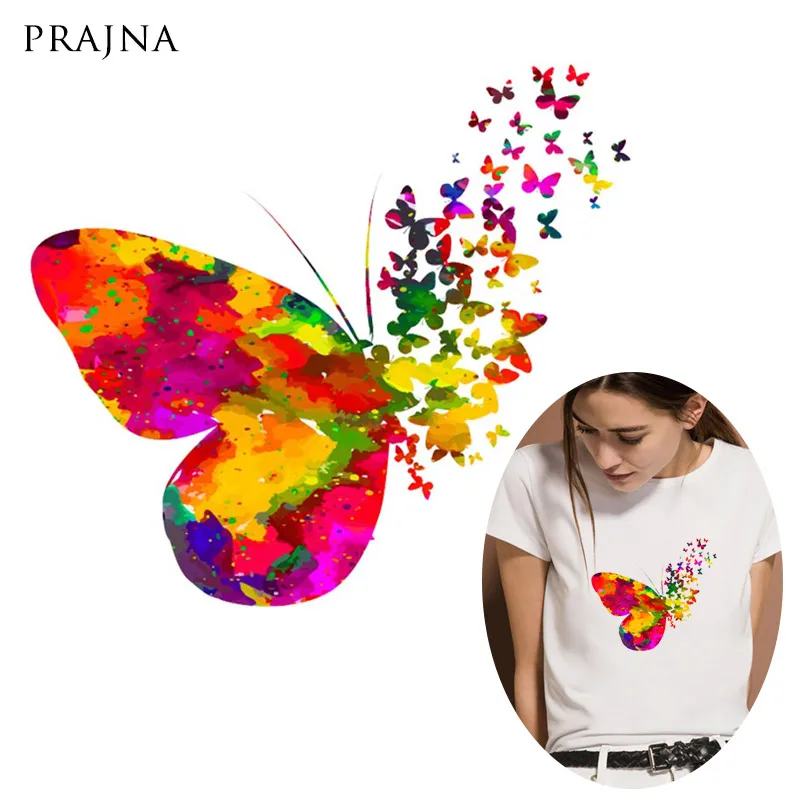 

DIY Iron On Transfers For Clothing Heat Transfer Iron Print For Clothing Sticker Stripe On Clothes Cartoon Butterfly Sticker