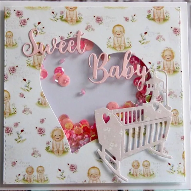Baby Bed Heart Toys Metal Cutting Dies Stencils For Card Making Decorative Embossing Suit Paper Cards Stamp DIY