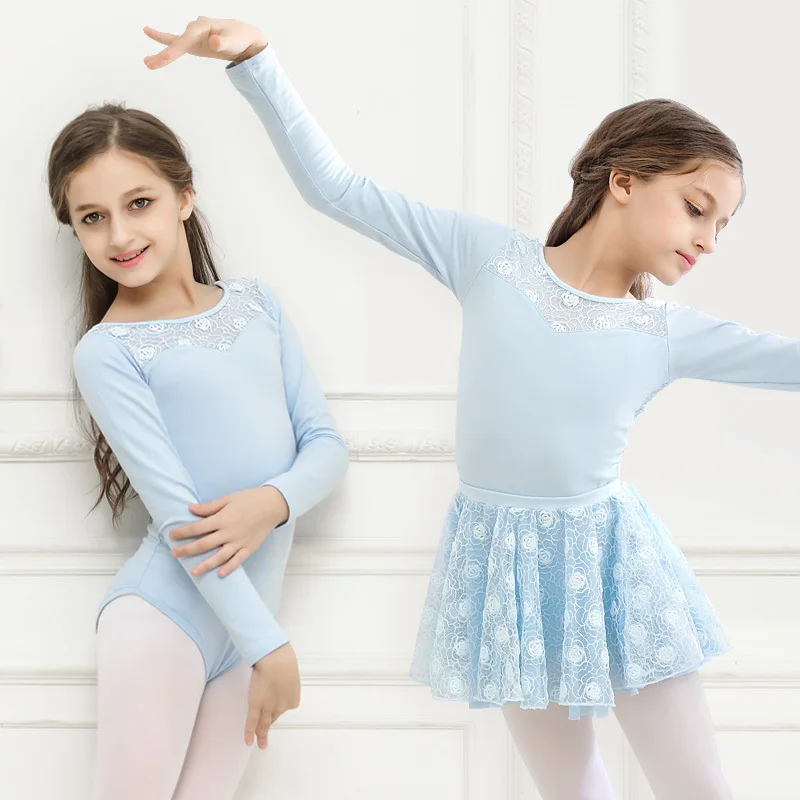 Girls Long Sleeve Dance Suit 2pcs Dancing Practice Wear Children Autumn