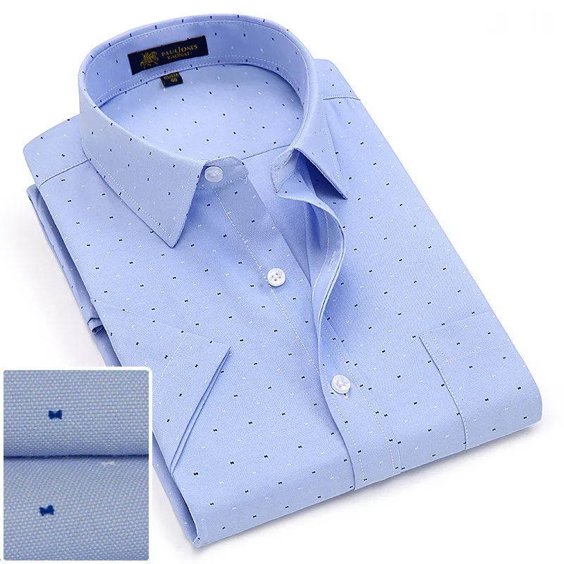 Meilleur 2018 Été col rabattu manches courtes oxford tissu doux imprimer des hommes smart casual shirts avec poche poitrine S 4xl 8 couleur