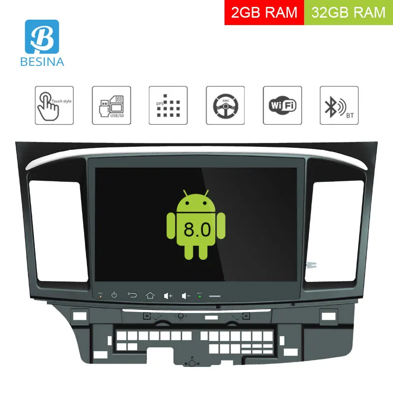 

Besina 10.1 inch Android 8.0 Car multimedia Player For MITSUBISHI LANCER 2007-2016 WIFI GPS Navigator Audio Car Radio Stereo RDS