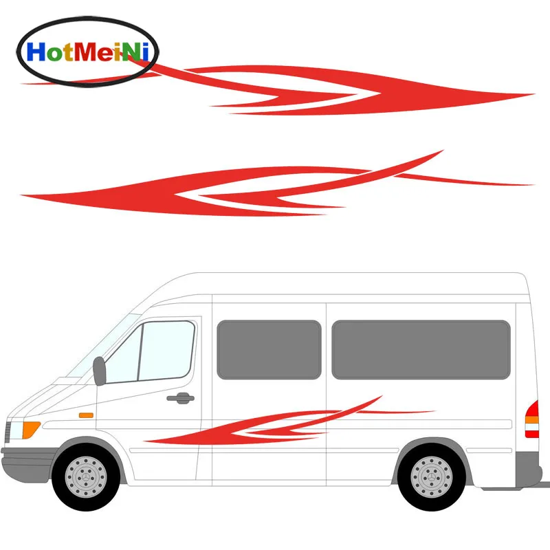 

HotMeiNi 2x Run Dynamic Art Stripes Car Styling Sticker Caravan Bus Travel Trailer Camper Van Vinyl Decals Young Leisure Holiday