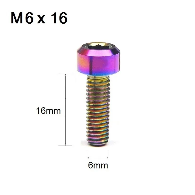 Велосипедная ручка M6x16/18/20/25 мм титановый болт с головкой для горного велосипеда