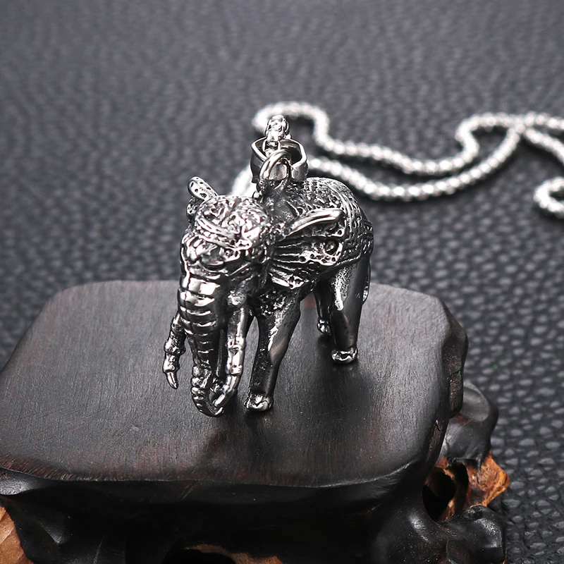 

Jing jiang necklaces pendants pendulum good jovi chakra during stainless steel jewelry Elephant necklace chain necklace
