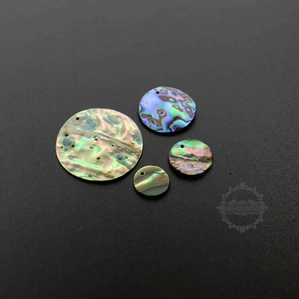 

12-30MM Bohemia style summer beach real abalone shell round plate DIY earrings charm supplies 1800382