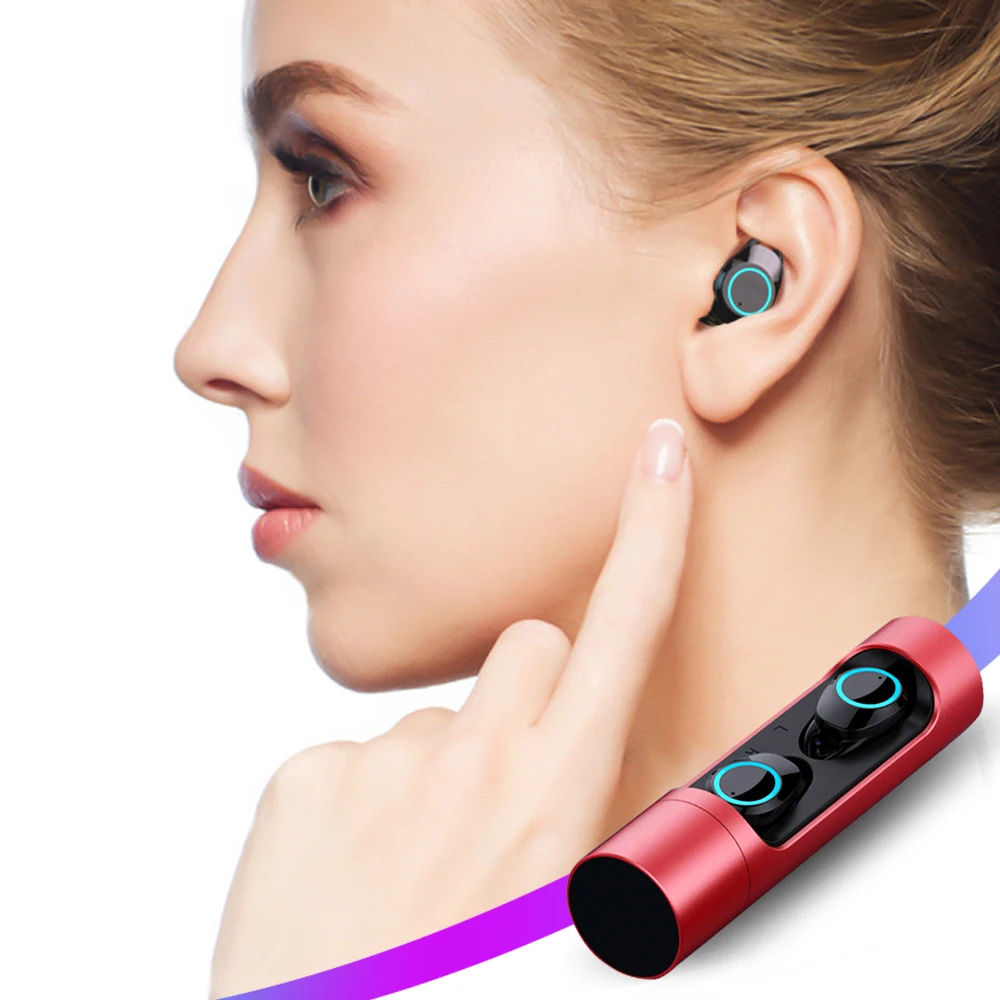 

Samload Wireless headphone Bluetooth 5.0 3D Stereo Sound Earphone IPX6 Earpiece with Charging box For Samsung Sony Xiaomi Huawei