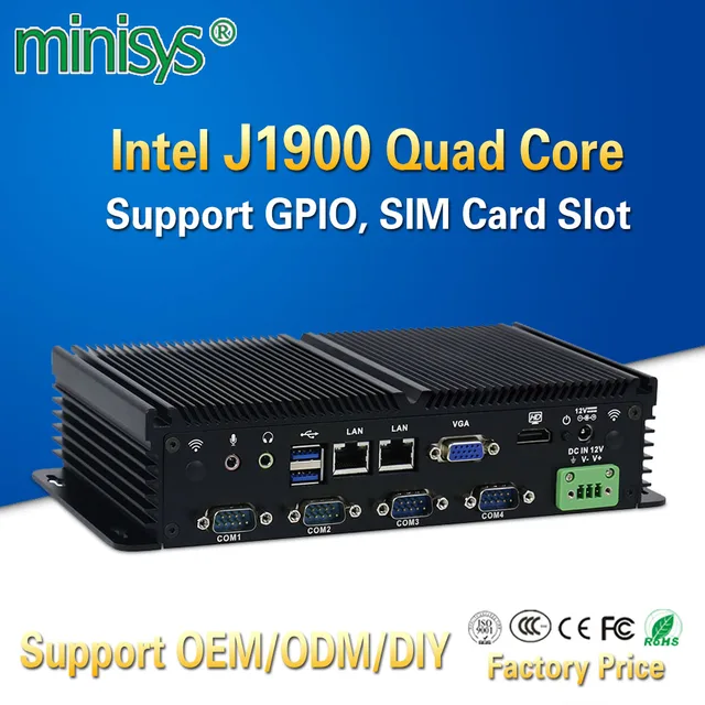 Best Offers MINISYS Compact Mini PC Intel J1900 Dual Lan Fanless Industrial Computers Support GPIO SIM Slot 6 RS232 COM Port For Windows 7 Best Offers MINISYS Compact Mini PC Intel J1900 Dual Lan Fanless Industrial Computers Support GPIO SIM Slot 6 RS232 COM Port For Windows 7