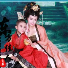 Xi Чжоу Qu династии Хань Одинаковая одежда для мамы и дочки и сына наряд ханьфу, Нарядные Костюмы, комплекты, детская сценическая или фото дом