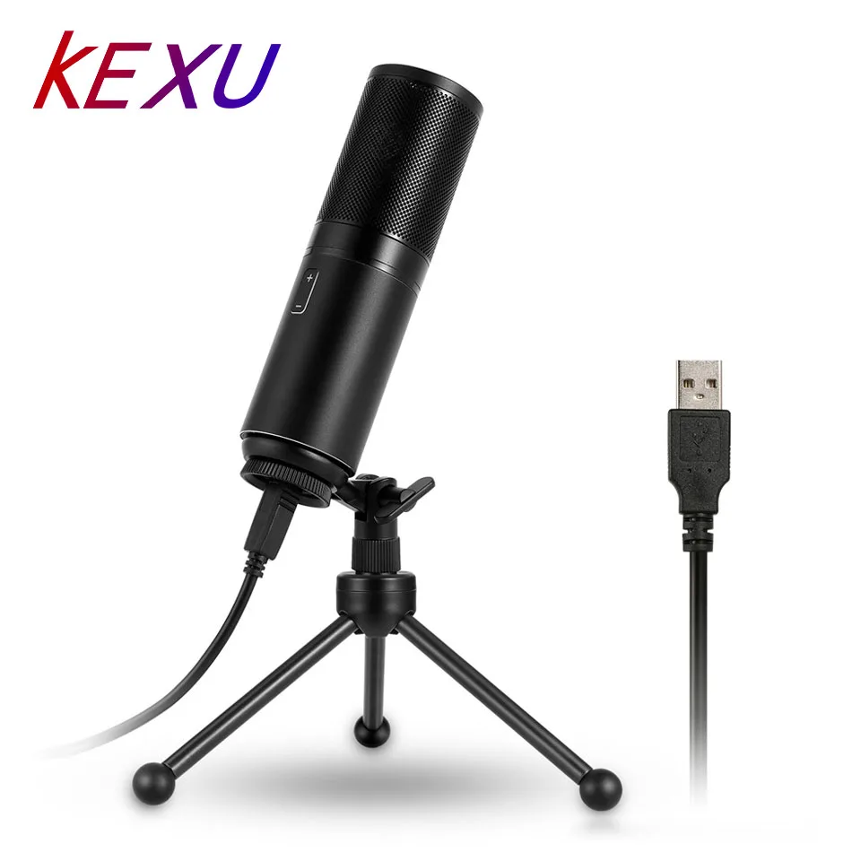 Профессиональный конденсаторный микрофон KEXU для ПК набор микрофонов с USB