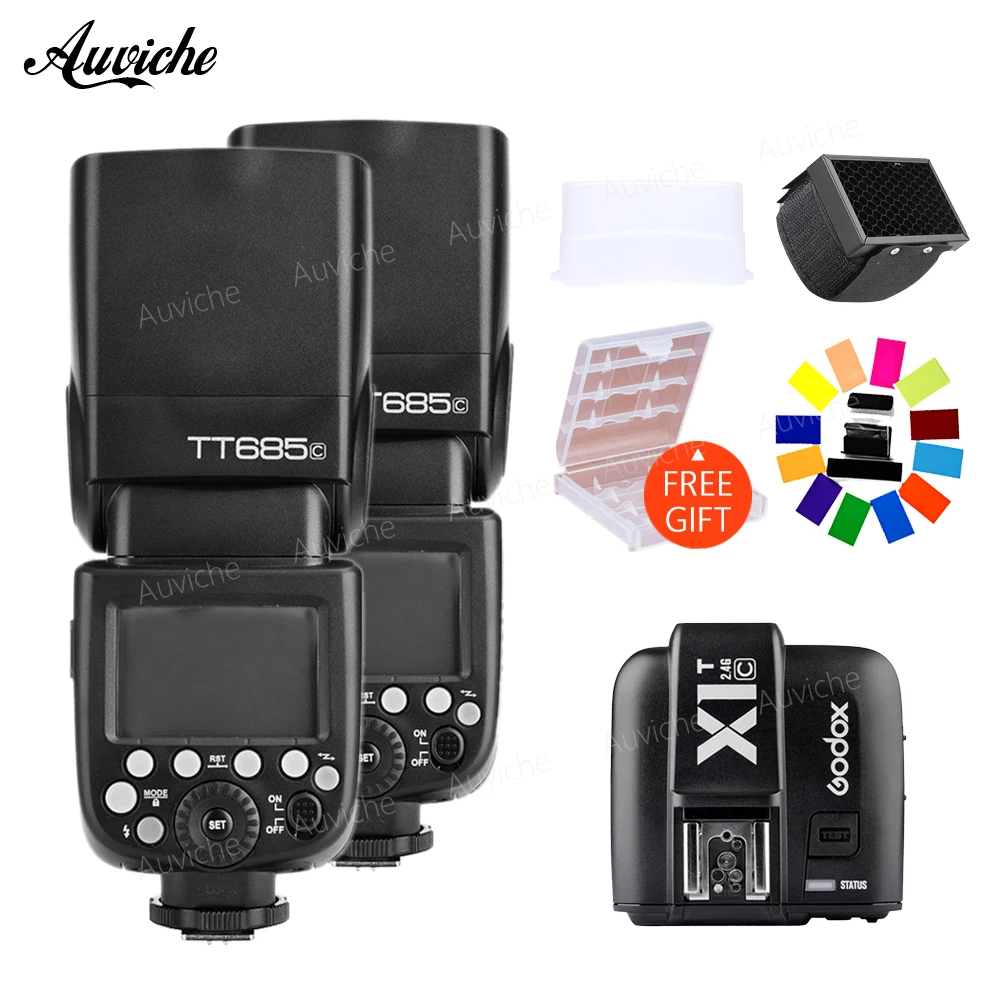 

Godox TT685 TT685C Flash Speedlite 2.4G Wireless HSS TTL With X1T-C Wireless trigger transmitter for Canon DSLR Cameras