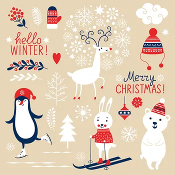 

Customized printing winter Christmas party photo backgrounds for family portrait photography backdrops props