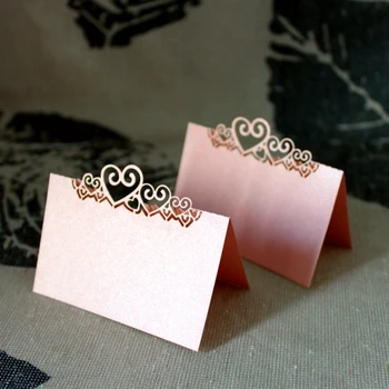 

New 25Pcs Wedding Table Place Cards Heart Cut Name Number Place Cards Guest Wedding Birthday Party Table Favor Decoration Gifts