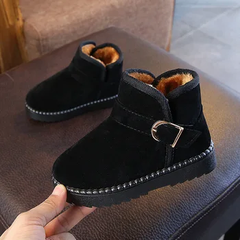 

Children's snow boots winter boys and girls warm cotton shoes boots plus velvet thick non-slip waterproof shoes