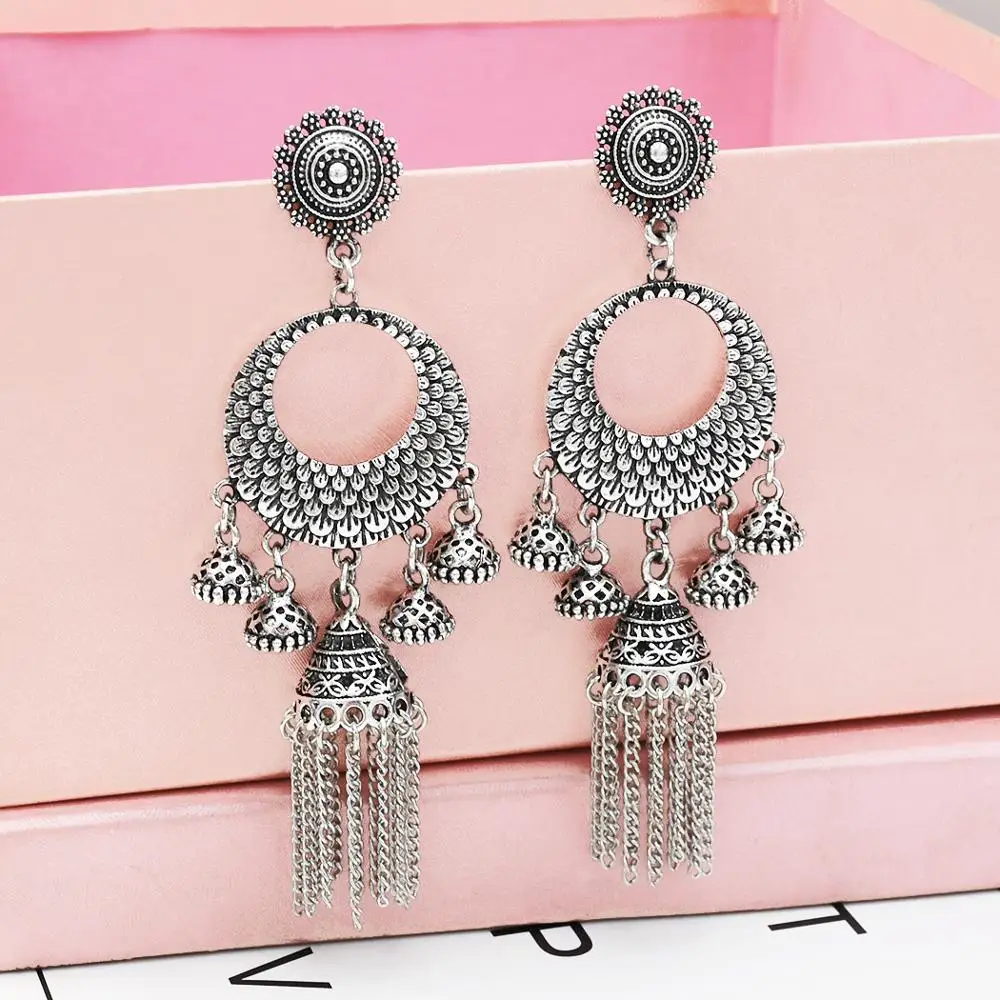 

Afghan India Jhumka Gold Long Tassel Statement Earrings Hippie Fringed Drop Pendientes Tribal Egyptian Nepal Gypsy Jewelry 2019