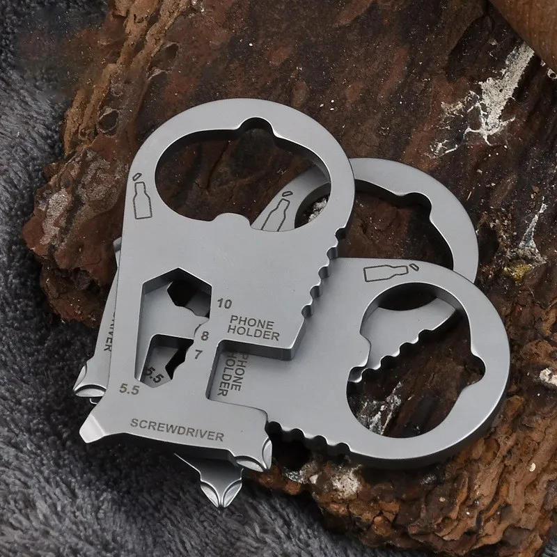 

2019 EDC Outdoor Card Pocket Multi Tool Bottle Opener Spanner Steel Wire Cutter Carabiner Buckle Outdoor Emergency Survival Tool