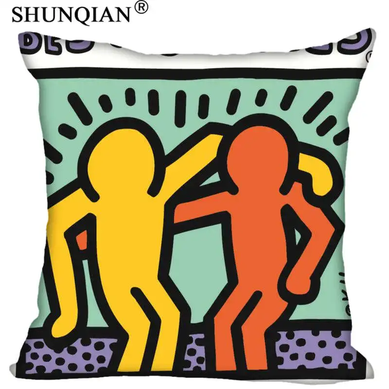 Customized Pillow Cover Keith Haring Decorative Pillowcase Square Zipper Pillow Cover 20X20cm 35X35cm 40x40cm - Цвет: 10