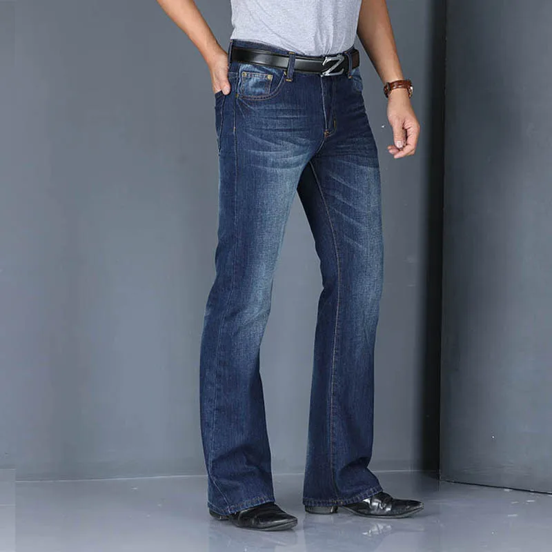 Мужские джинсы, мужские джинсы modis, большие, расклешенные, с вырезом, свободные, высокая посадка, мужские, дизайнерские, классические, джинсовые джинсы для байкеров