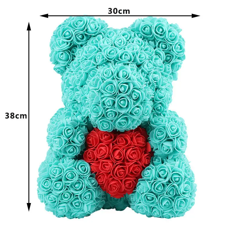 Гигантский плюшевый медведь цветок 40 см 38 см 25 см свадебное украшение искусственный медведь роза Сердце Романтический День Святого Валентина подарок на день рождения - Цвет: B3