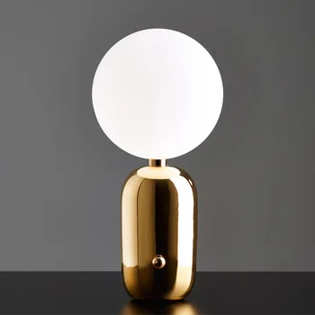 

Modern Glass Ball Bedside Led Table light Bedroom Living room Table Lamp Gold/Black/White Body Desk Decoration Desk lamp