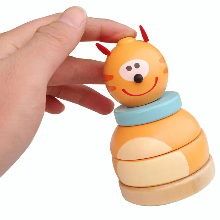 1Set Wooden Panda Tumbler Puzzle Toy Balance Building Toys Baby Educational Toys