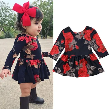 

2018 Cute Vestido infantil Baby Girl Dress Cotton A Line Long Sleeve Dresses Casual Clothing Mini Princess 0-24 Months