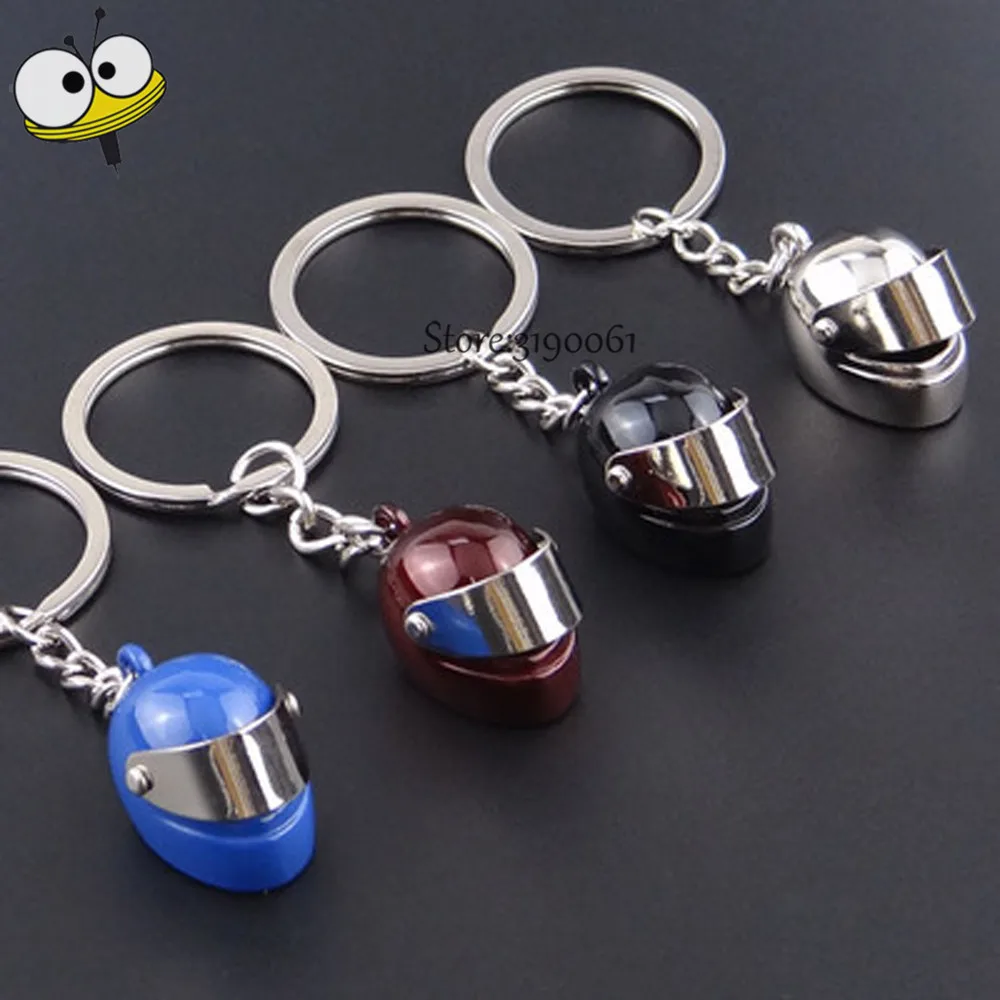 Creative 3D Racing Motorcycle Helmets Keychain Car Keyring Car Styling