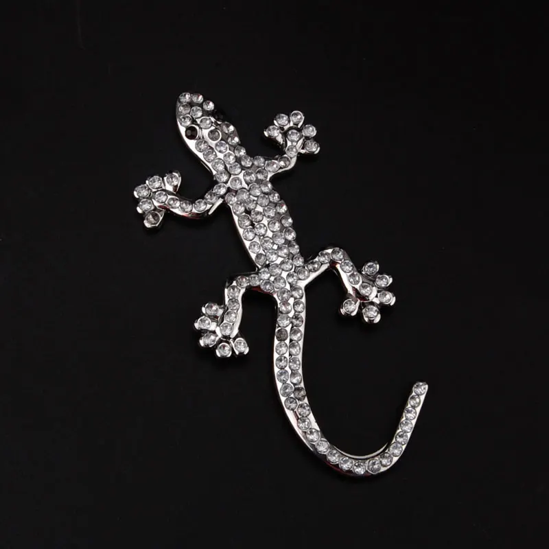 

BBQ@FUKA 1pcs Metal Car Inlay Crystal Gecko Gecco Emblem Badge Sticker Decal for Audi Quattro A4 A3 A5 TT