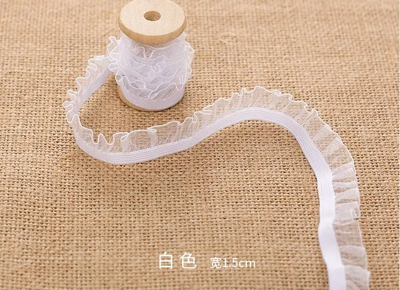 5 Yards White Black Red Organza Ruffle Elastic Lace Trim Stretch Lace Band Clothing and Garment 1.5cm, Lace Fabric, Lace Sewing Accessories, Lace Sewing Supplies, Lace Accessories, Lace Garment Accessories, Clothing Accessories