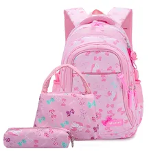 3 шт./компл. детские школьные сумки для девочек Водонепроницаемый рюкзак с персонажами из мультфильмов для детей; школьное платье принцессы в комплекте с набором подходящих сумок Mochila Infantil основной школьный рюкзак