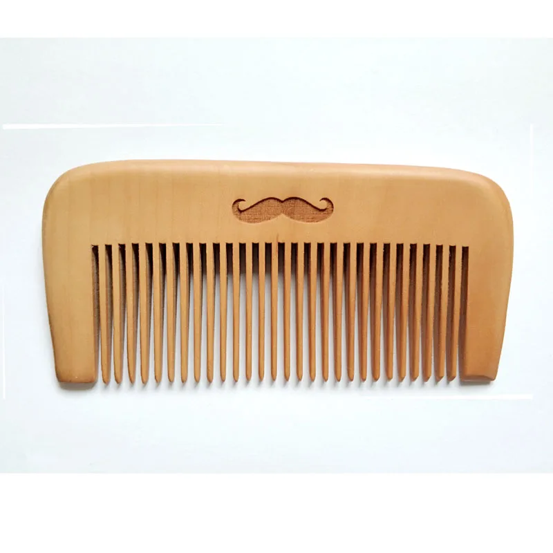 

Professional Men's Beard Care Tools Natural Peach Wood Fine-Tooth Comb Women Hair Care Can Engraved Logo Pocket Size 4.3inch