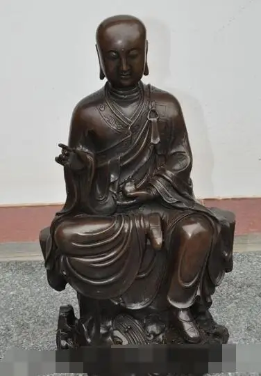 

S3002 16" chinese buddhism bronze Ksitigarbha Earth Store tangseng monk buddha statue