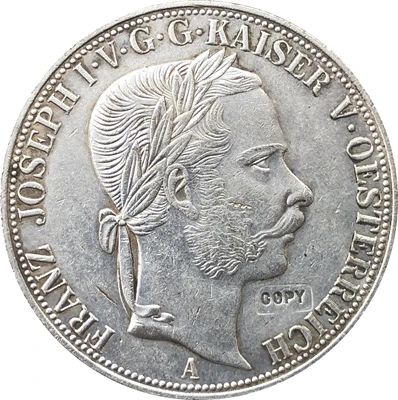

1867 Austria 3 1/2 Gulden coins 41MM