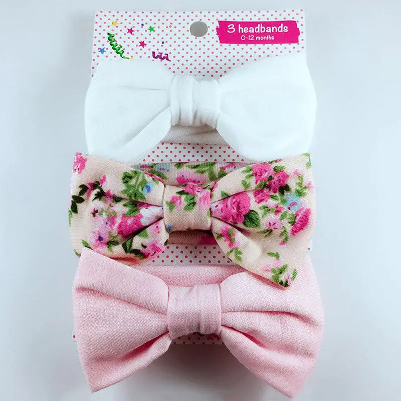 

3Pcs/Set Elastic Baby Headband Turban Cute Bow Knot Kids Hair Bands For Newborn Hairdband Baby Girl Hair Accessories
