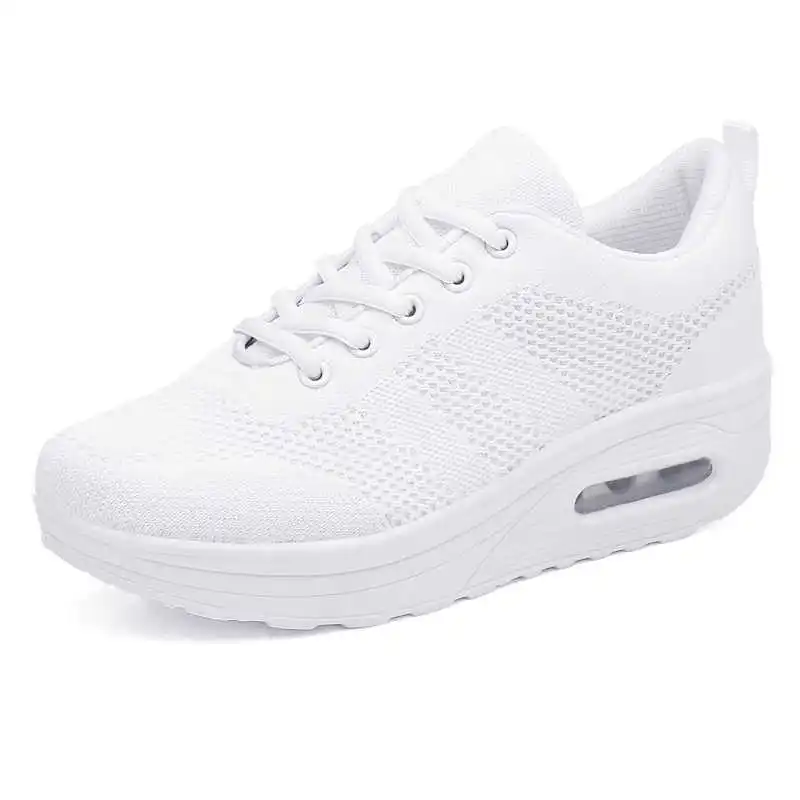 WWKK/ осенние кроссовки; женская обувь на платформе; дышащая сетчатая подошва; прогулочная женская спортивная обувь; женская обувь; chaussures femme - Цвет: Белый