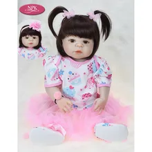 NPK 57 см Реалистичная силиконовая кукла для новорожденной девочки, Игрушки для ванны, Реалистичная кукла для маленькой принцессы, Реалистичная кукла, Bebe Reborn Bonecas Reais