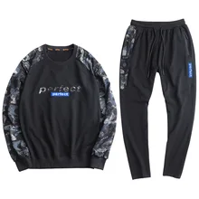 Большие размеры 5XL 6XL 7XL 8XL 9XL мужские уличные спортивные костюмы с круглым вырезом толстовки+ брюки мужские спортивные костюмы 107