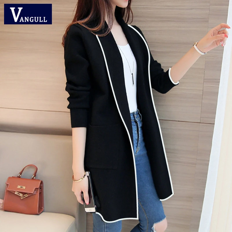 low cost 2019 Autumn Winter Fashion New Style Korean Women Loose solid Coats Long cardigan Jackets female Lo