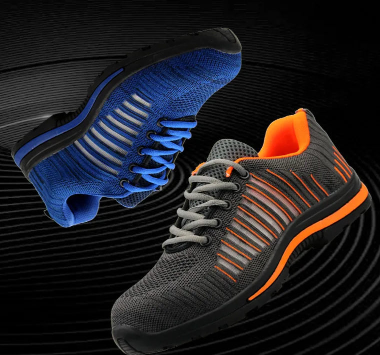 Kopen Mannen Werken Schoenen Ademend Deodorant Mesh Veiligheidsschoenen Stalen Kop Stalen Bodem Anti Smashing Anti Slip Anti  slip Beschermende Schoenen