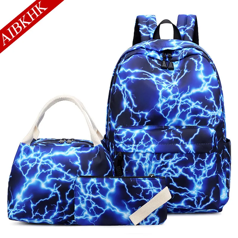 

3Pcs/Sets Star Printing Travel Backpack Women Multi Function School Bag For Teenagers Waterproof Nylon School Backpack